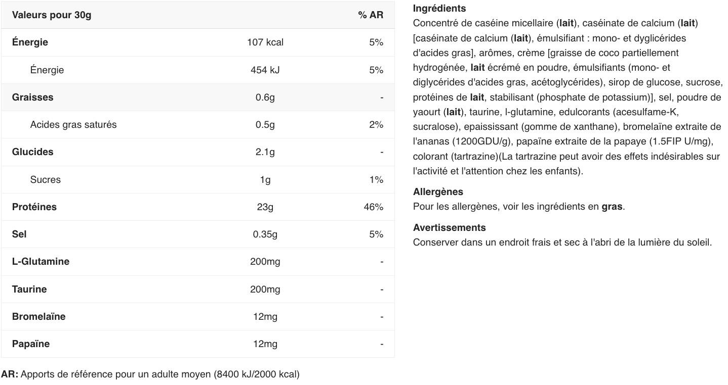 Caséine - 100% Casein Complex - Vanille 2/3