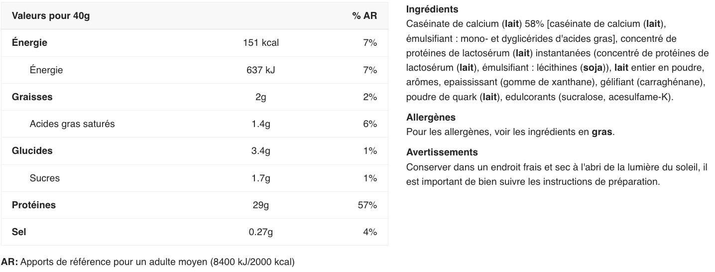 Préparation protéinée - Protein Pudding - Panna Cotta 400g 2/3