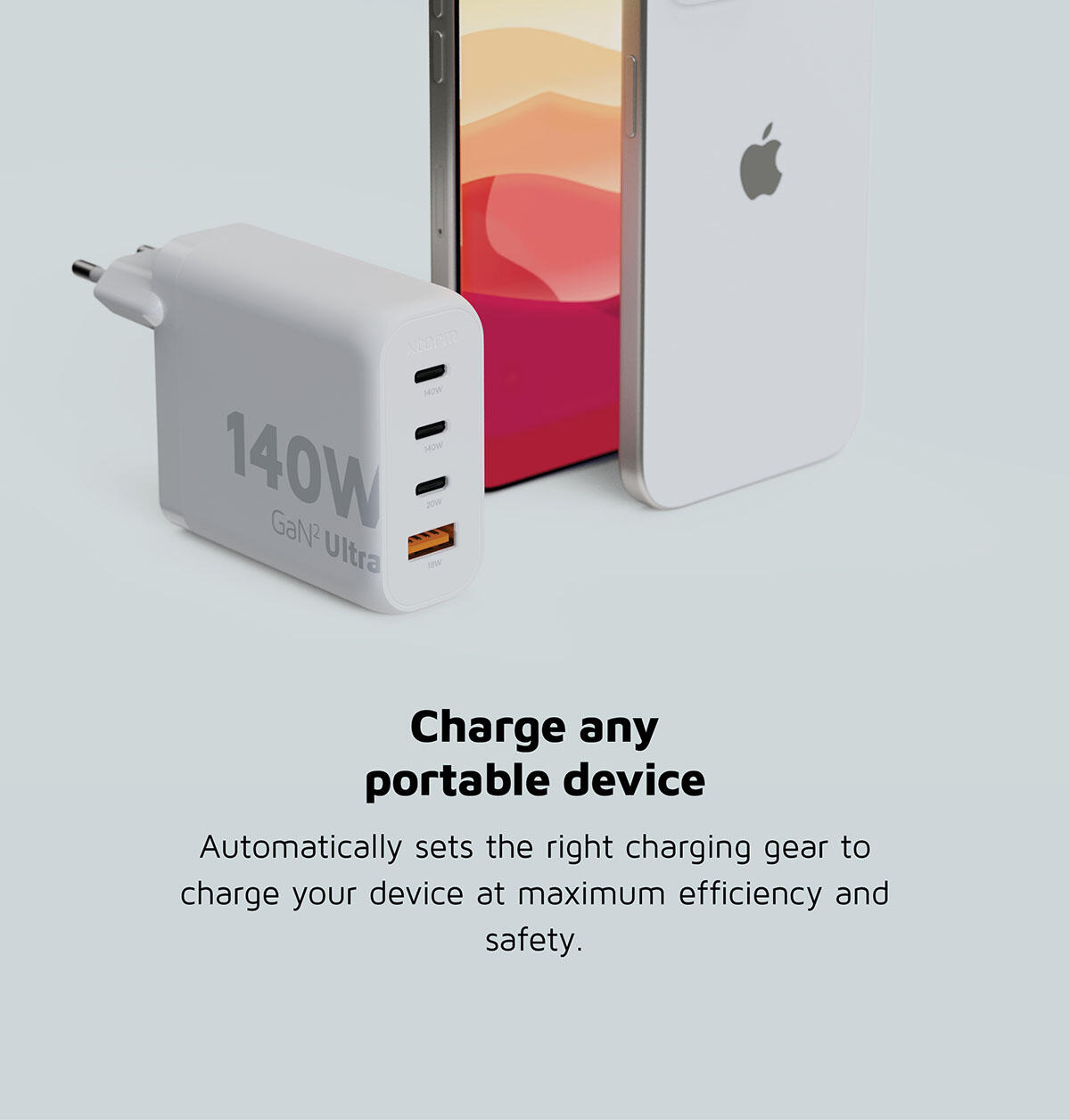 Xtorm 140W GaN2 Ultra Chargeur Mural - 3 x USB-C et 1 x USB-A 7/7