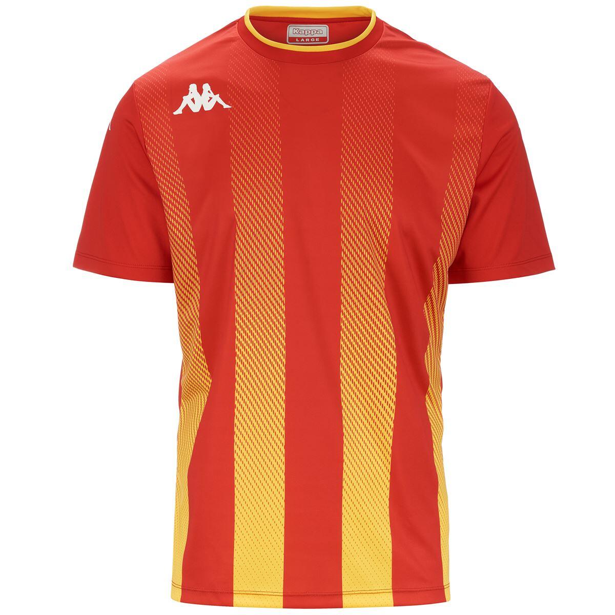 KAPPA t-shirt da uomo in poliestere rosso da fitness