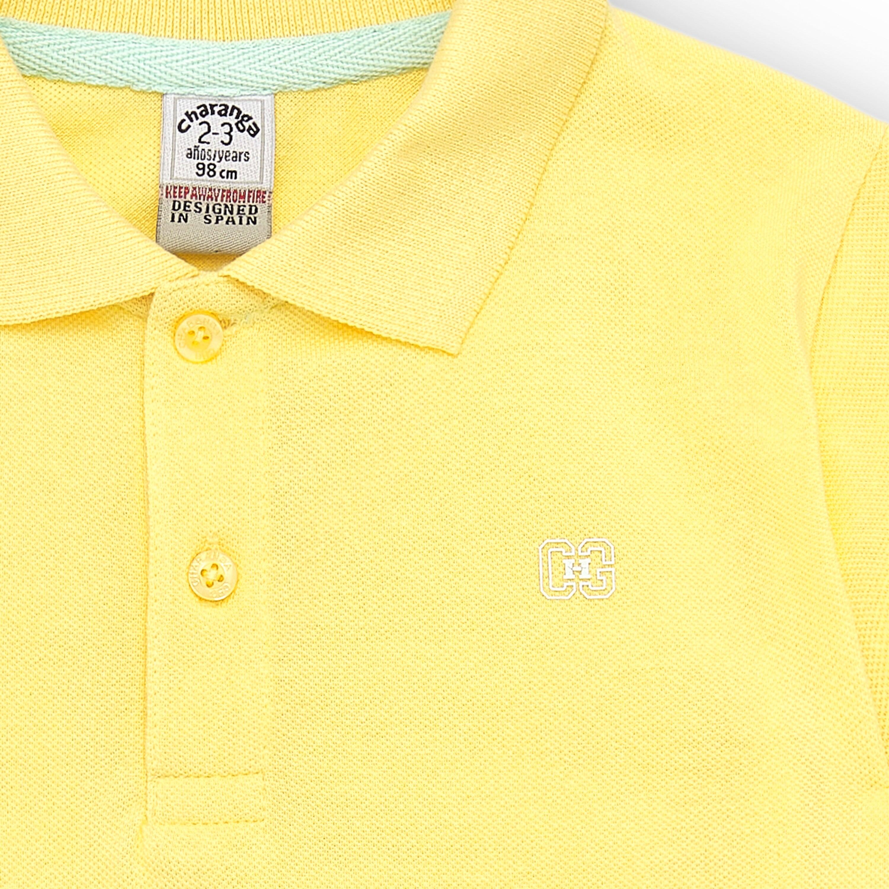 Polo niño amarillo piqué 3/5