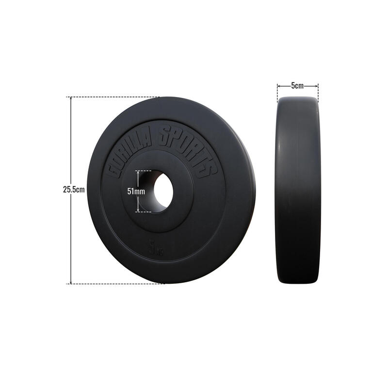 Disc olimpic umplut cu ciment  Ø 50/51mm de la 1,25 la 15 Kg