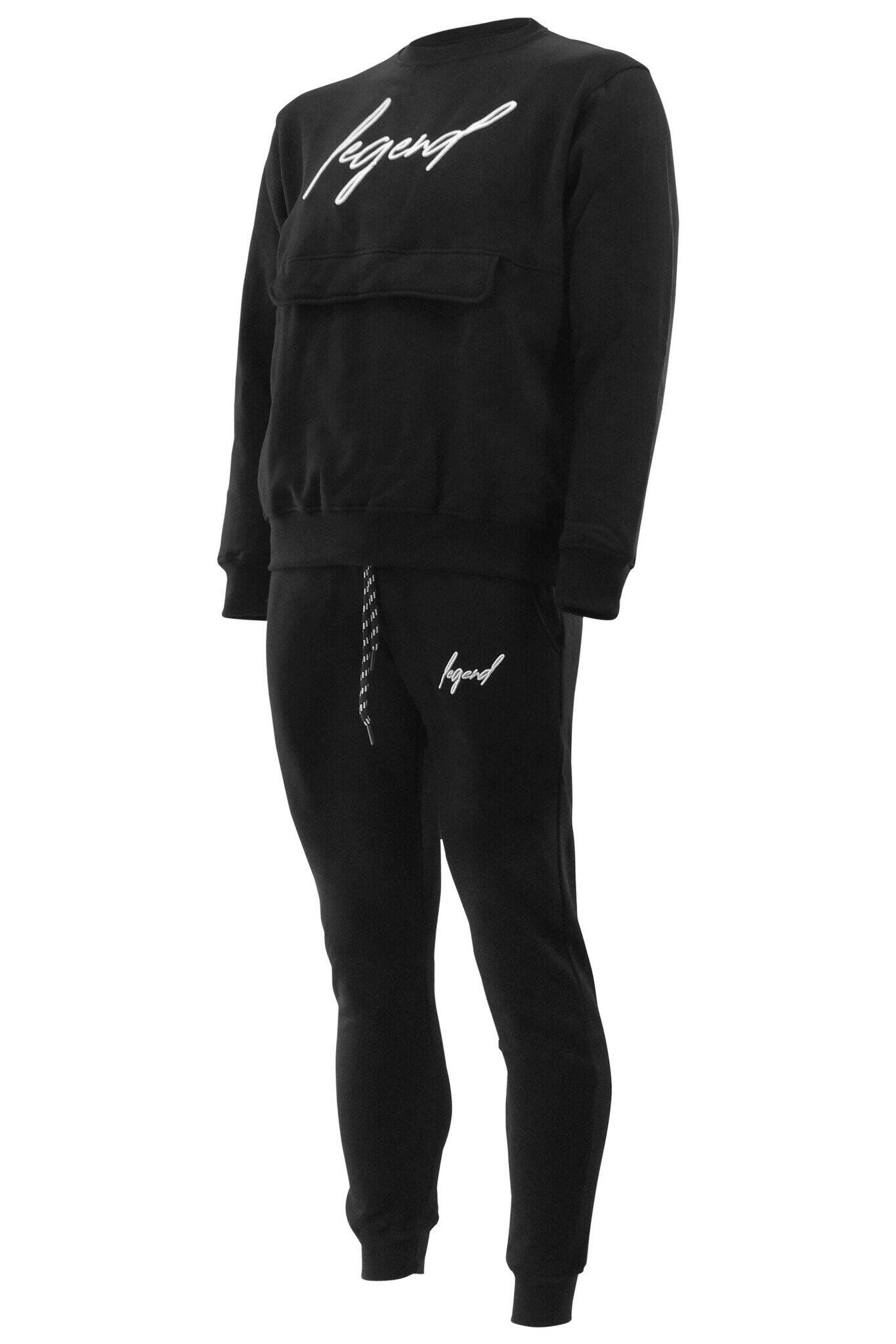 Joggingpak sweater Heren/Dames signature Milano zwart Fitness en Hardlopen 4/5