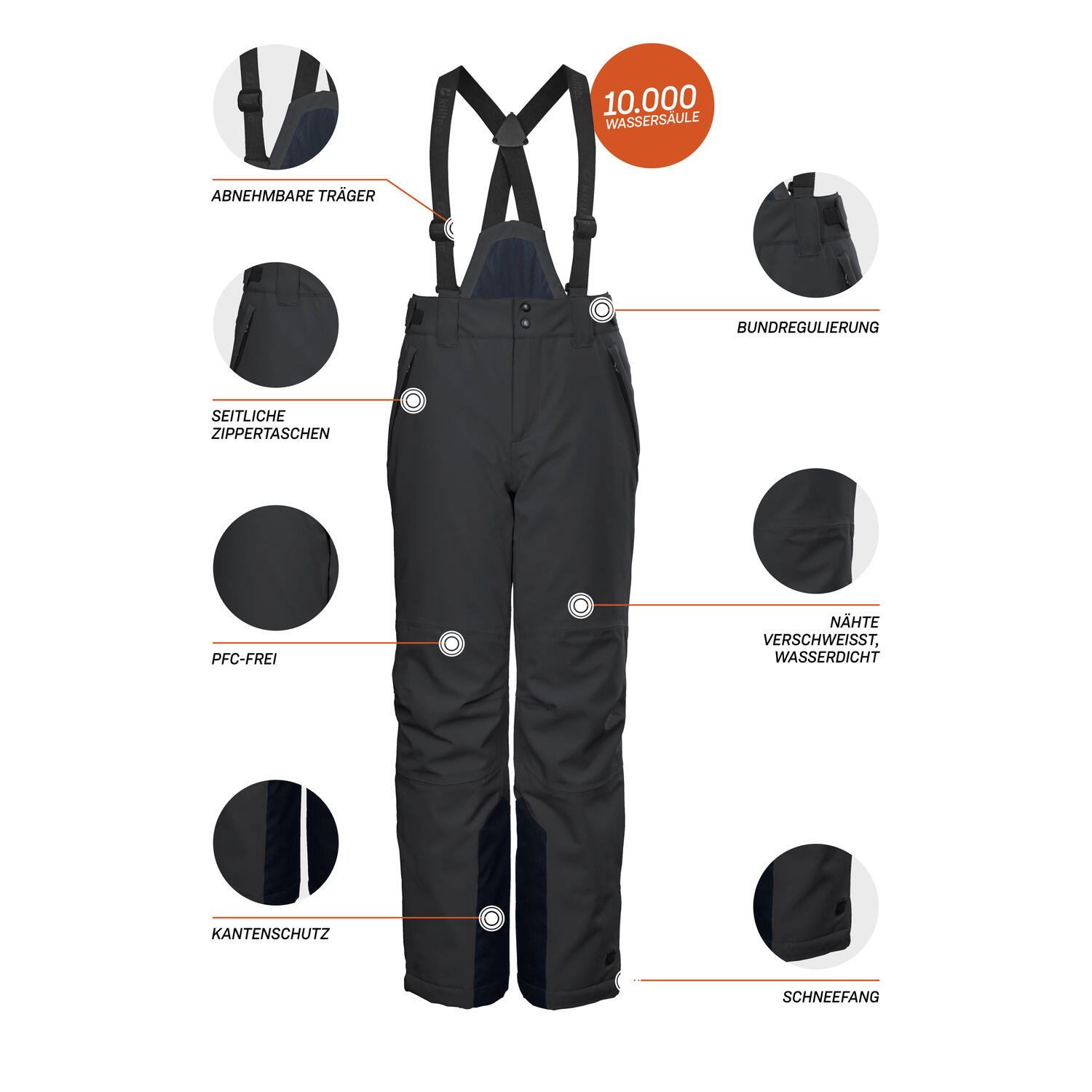 Pantaloni Da Sci Killtec Ksw 148 Bys Con Pettorina - Impermeabili 10.000 Mm, Traspiranti - Per Bambini/Ragazzi - Foto 12