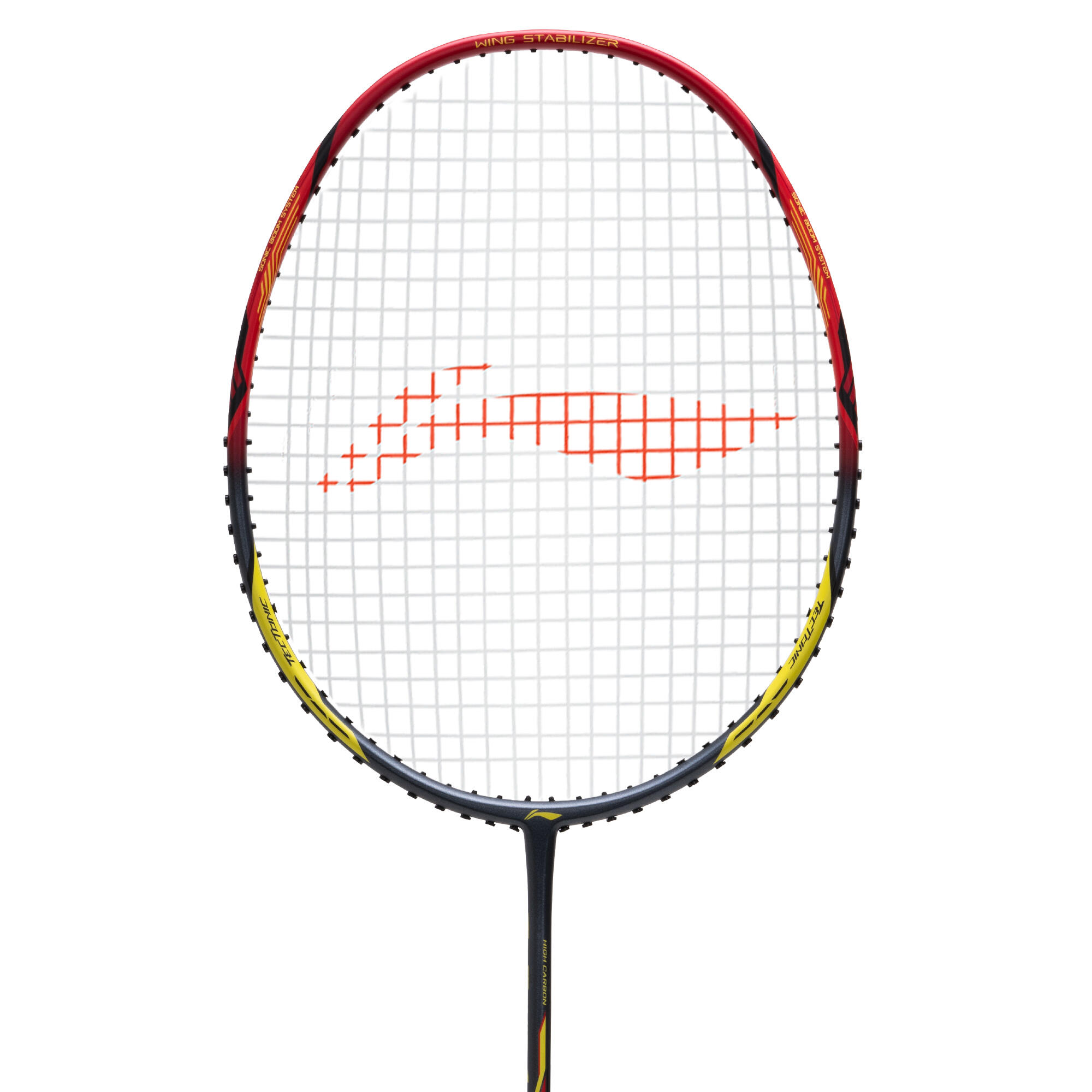 Tectonic 1 S Unstrung Badminton Racket (DK Grey/Red/Lime)