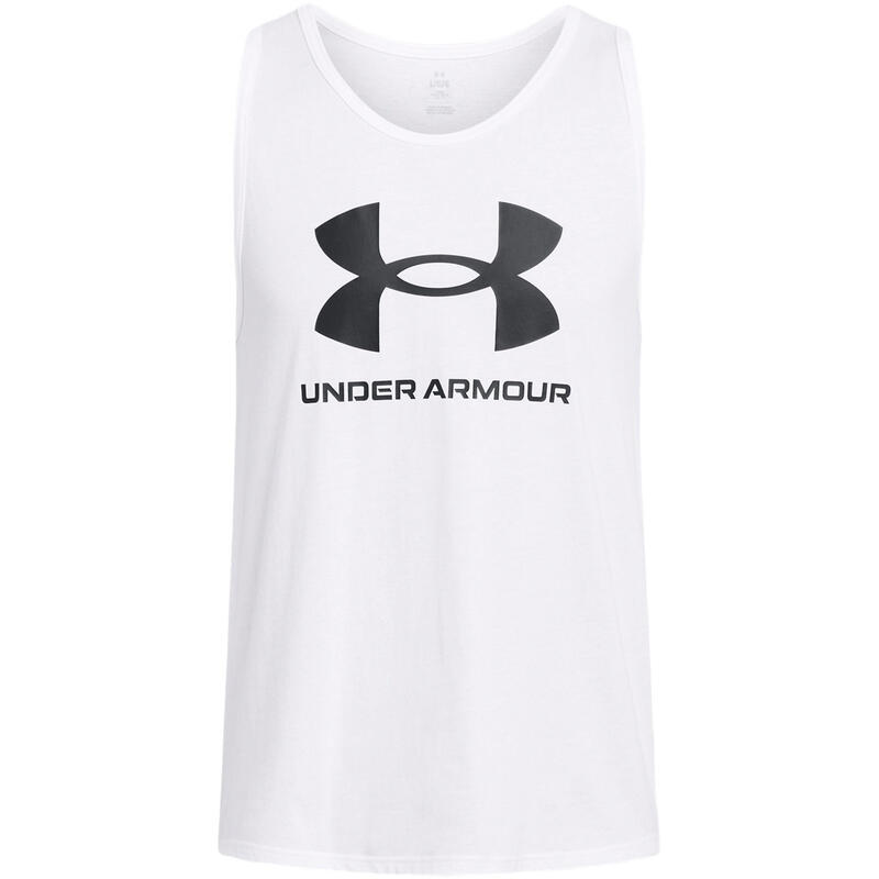 Maiou barbati Under Armour Sportstyle Logo Tank, Alb