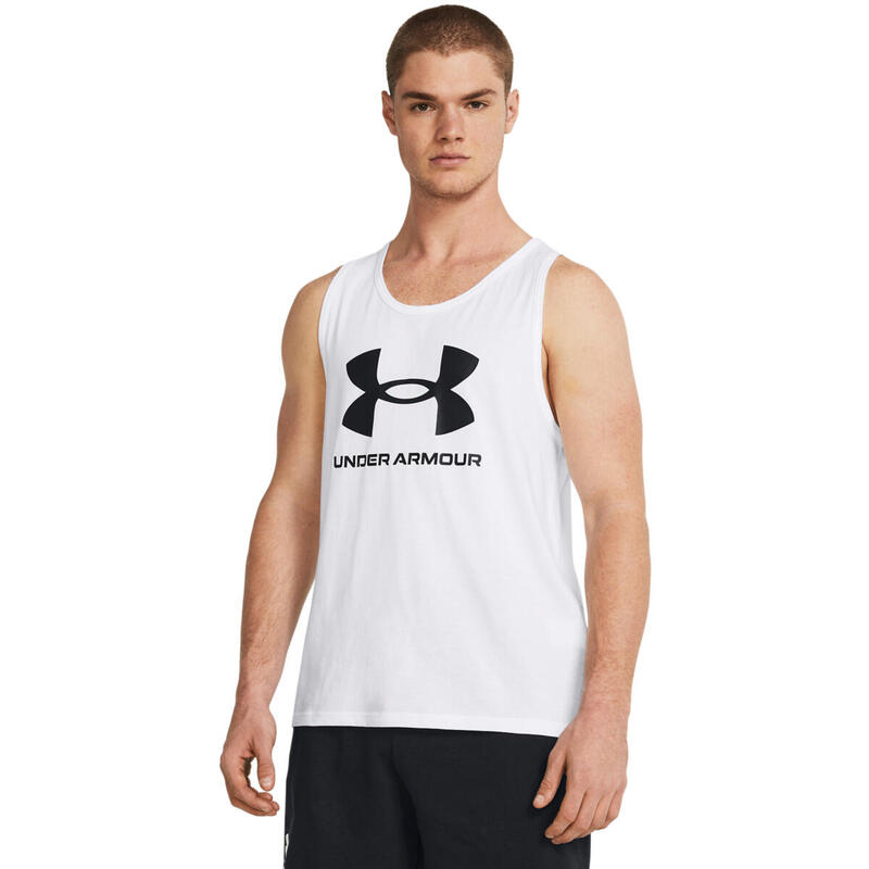 Maiou barbati Under Armour Sportstyle Logo Tank, Alb