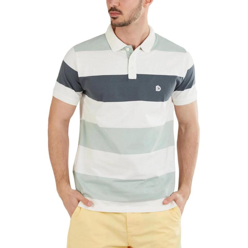 Incognito Stripe Poloshirt férfi galléros póló - világoskék