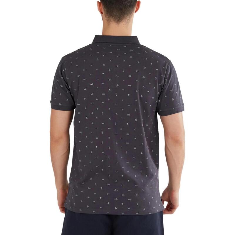 Incognito Pattern Poloshirt férfi galléros póló - fekete