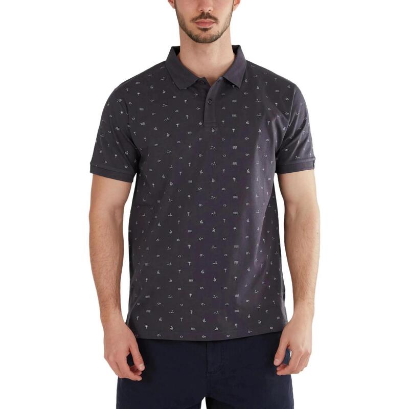 Tricou cu guler Incognito Pattern Poloshirt - negru barbati