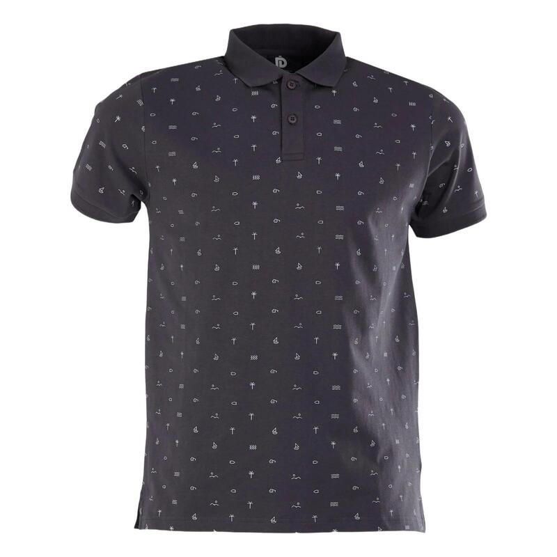 Incognito Pattern Poloshirt férfi galléros póló - fekete