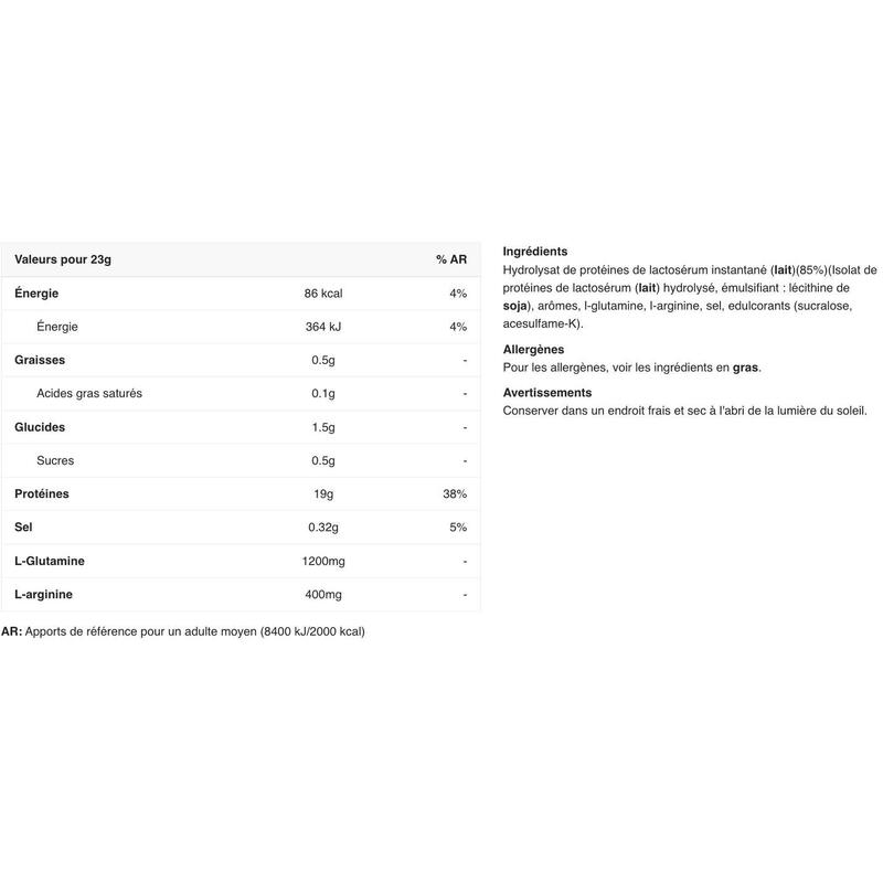 Whey hydrolysée - 100% Hydro Isolate - Vanille