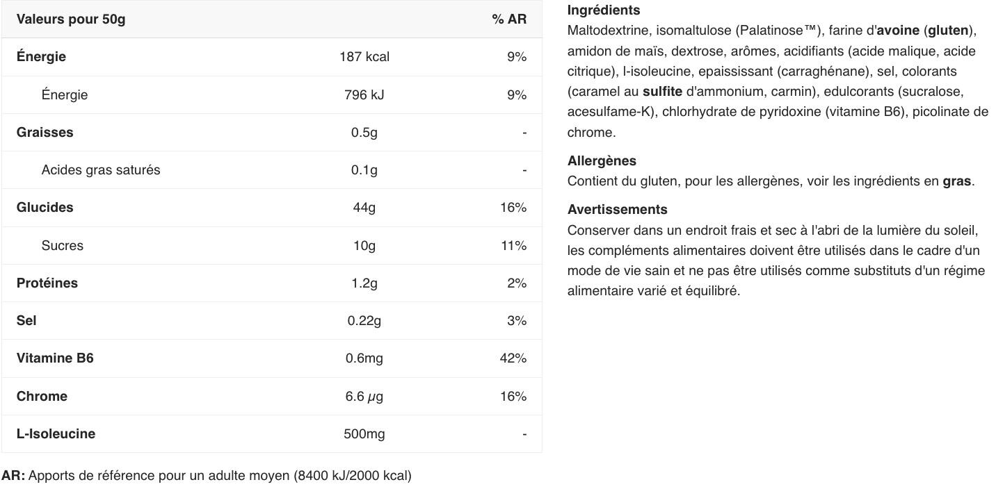 Glucides en poudre - SuperCarb Xpress - Thé à la Framboise 1000g 2/4
