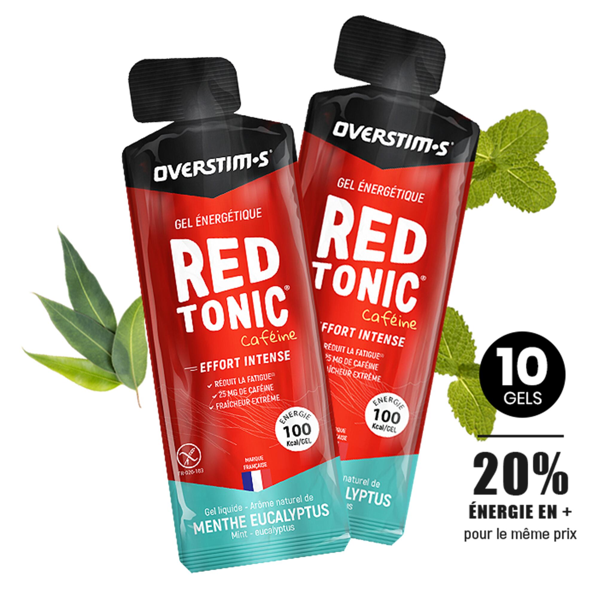 Overstim.s - Gel Énergétique Efforts Intenses Red Tonic - Menthe Eucalyptus - 10x34g - Gel Énergétique - 340 G - Decathlon