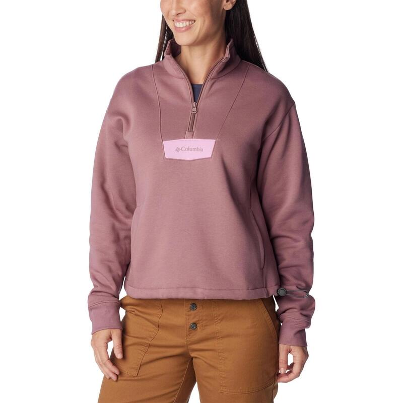 Pulover Columbia Lodge Quarter Zip - rosu femei