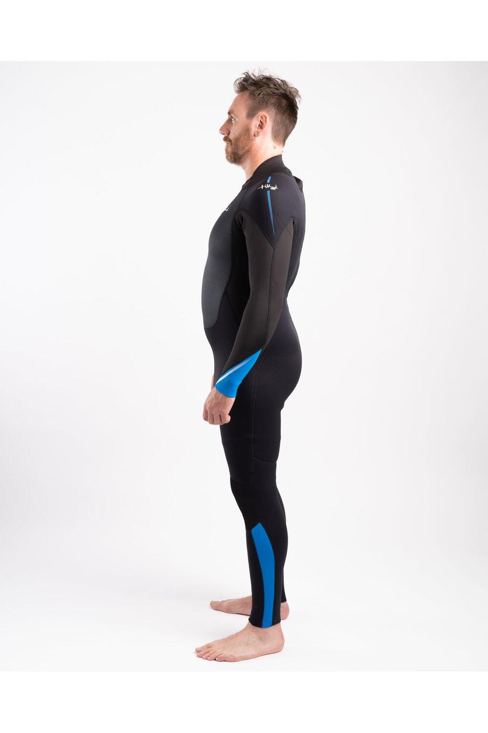 TIKI SURF Mens Tech 3/2 F/l Steamer - Back Zip - Black/blue