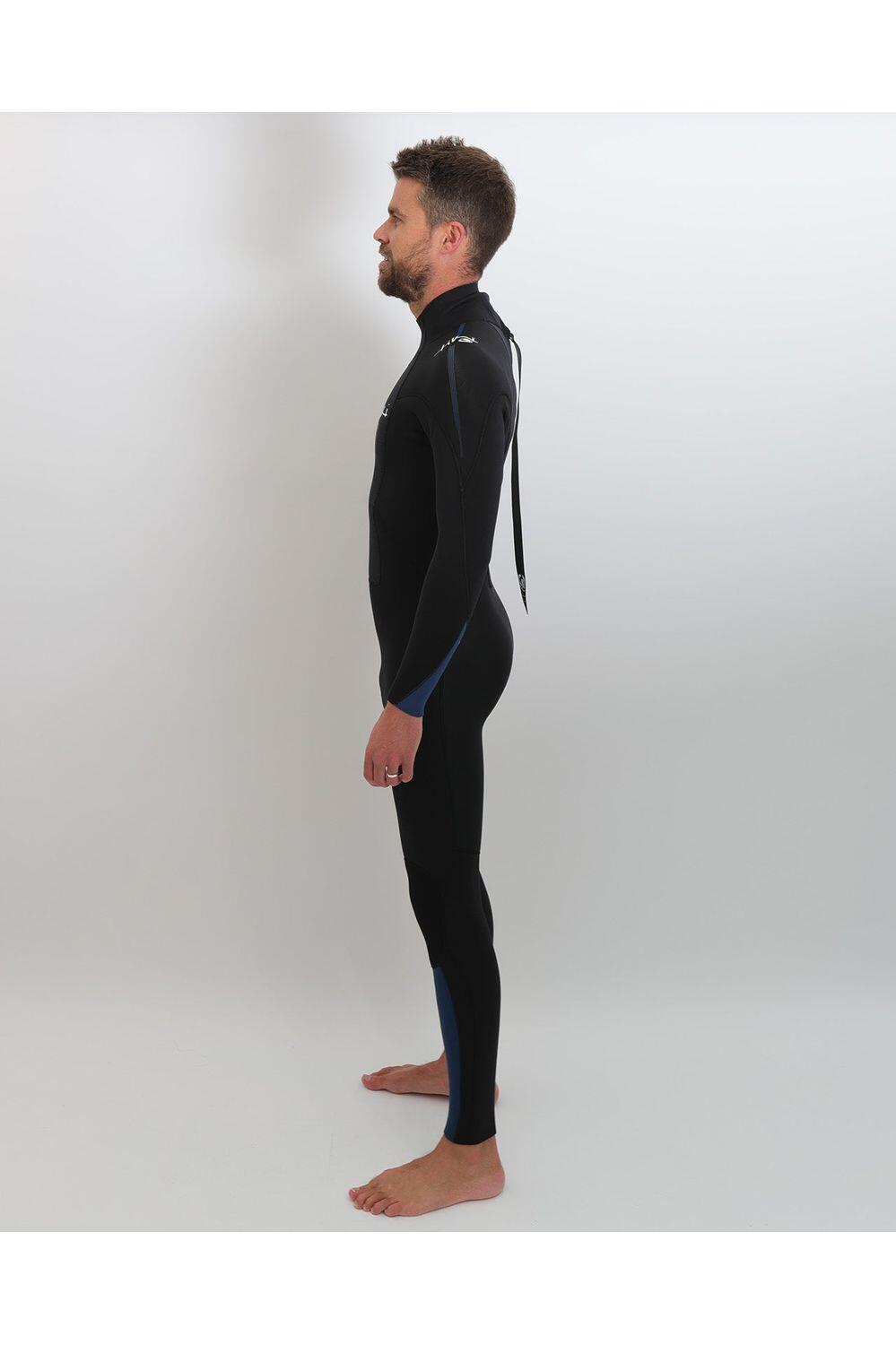 TIKI SURF Mens Tech 4/3 Gbs Steamer - Back Zip - Black/blue