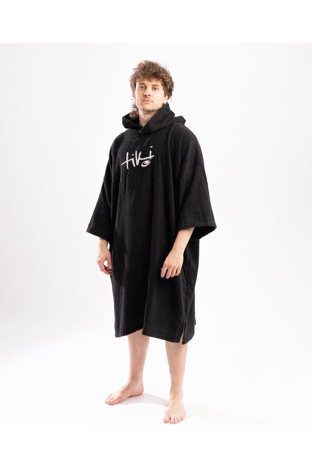 Adults Hooded Change Robe - Black 2/7