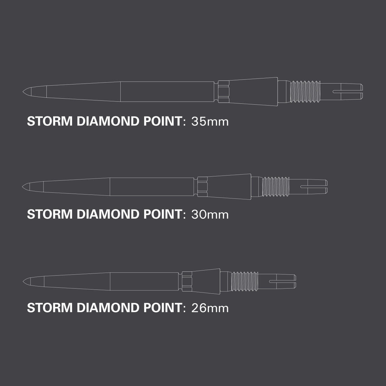Pointes Swiss Storm Diamond 35MM pour fléchettes 7/7