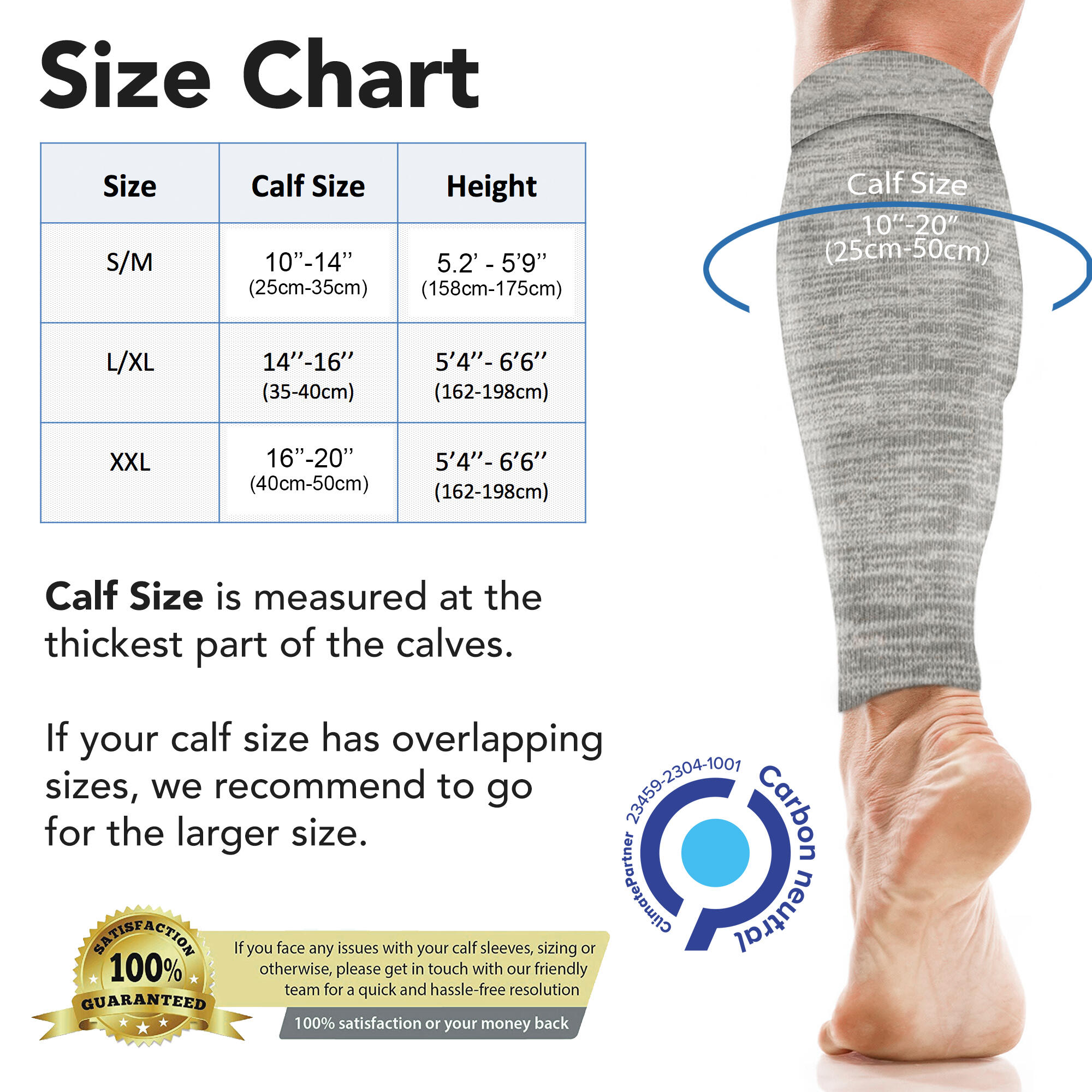 Calf Support Compression Sleeves for Shin Splints (20-30 mmHg / Class 2) (Pair) 3/9