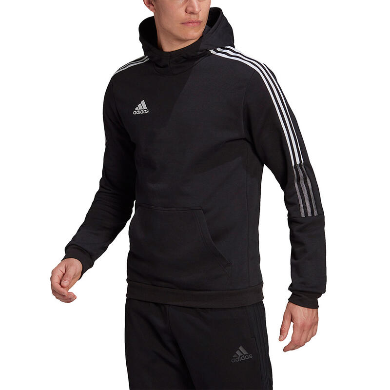 Férfi kapucnis pulóver, adidas Tiro 21 Sweat Hoodie, fekete