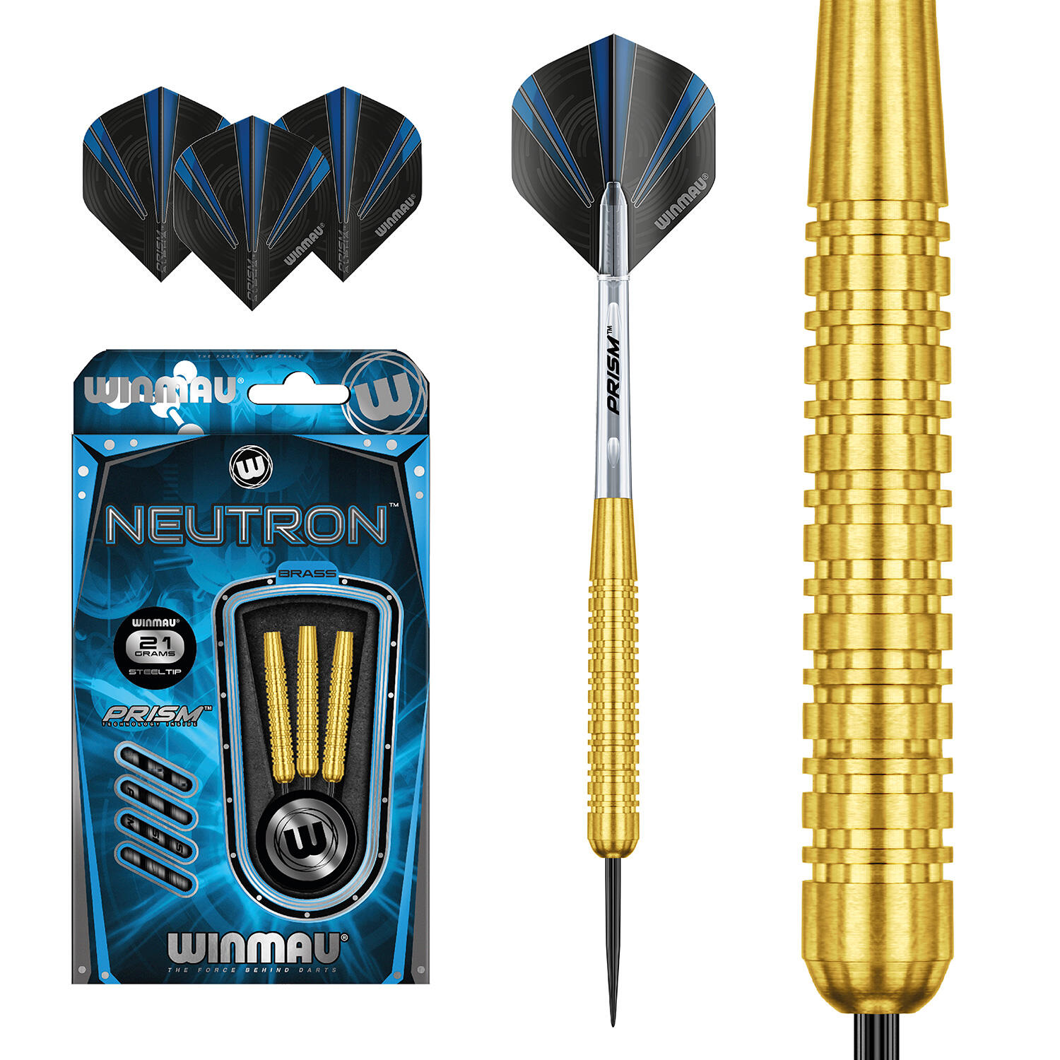 Dardos punta de acero adulto Neutron Brass negro 5/7