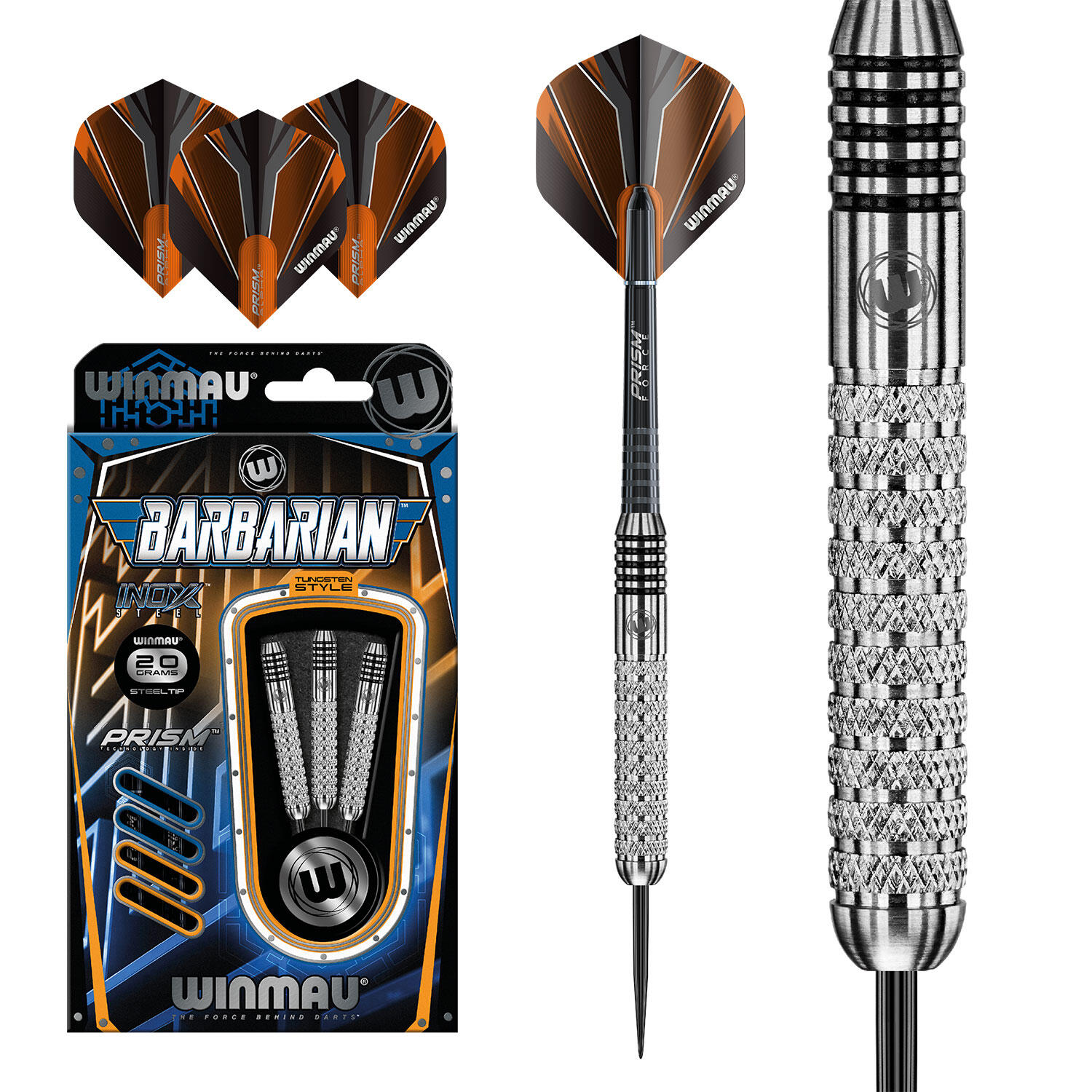 Winmau Fléchettes à pointe d'acier Barbarian Inox 4/7