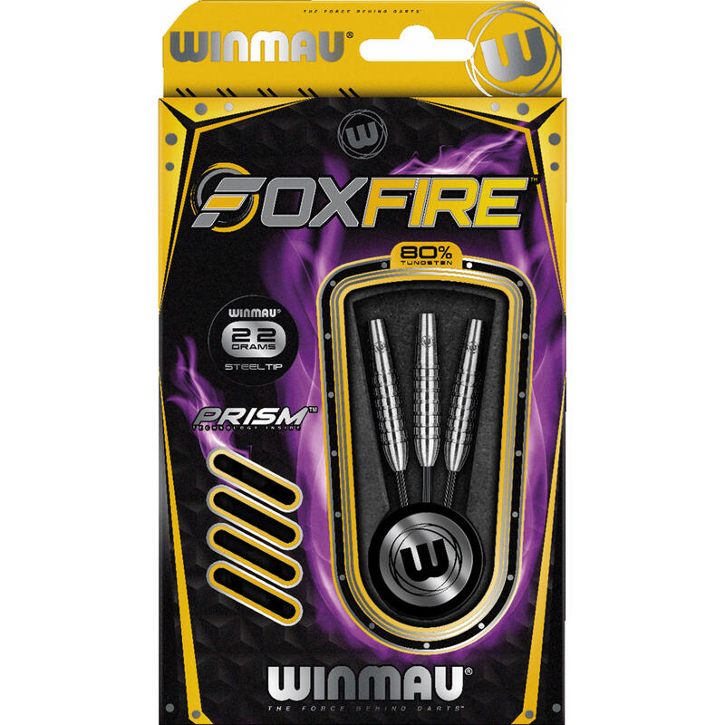 Freccette punta di acciaio sport freccette adulto Foxfire 80% Tungsten, Nero