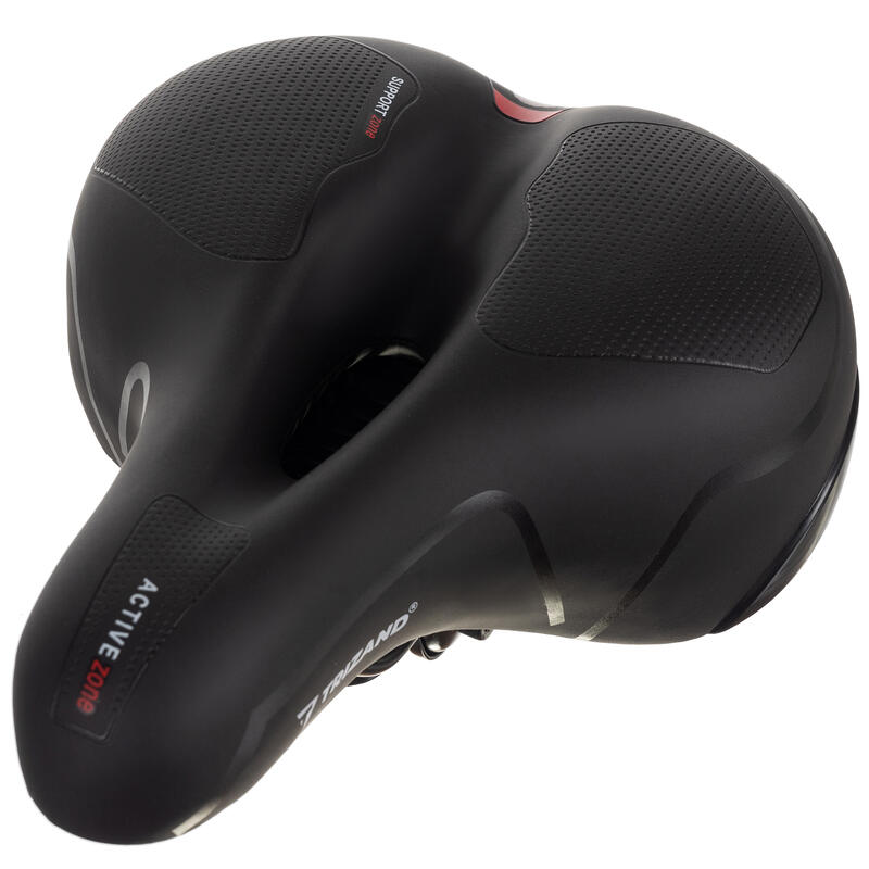Șa bicicletă Comfort Foam Damă/Bărbați - Negru - Cu husă șa