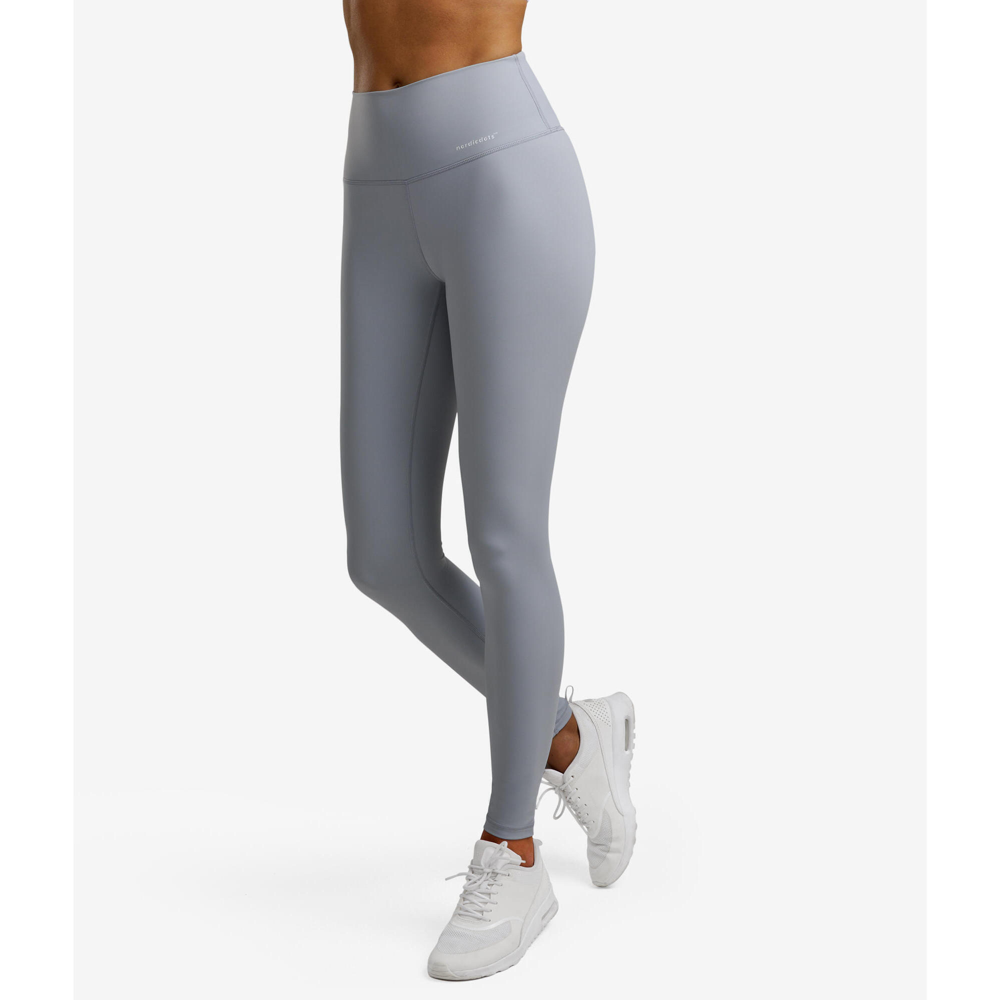 Nordicdots - Legging Tennis Femme Extensible Avec Poche Balle Smart Leggings Gris Clair - Legging - Bleu - 40 M - Decathlon