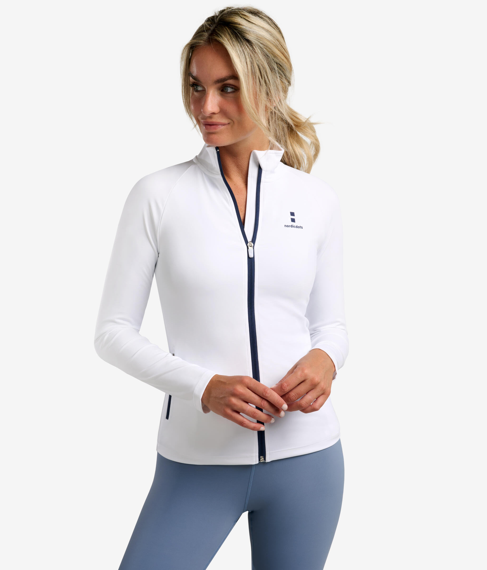 Performance Lonsleeve met Rits Tennis/Padel Dames Wit 3/3