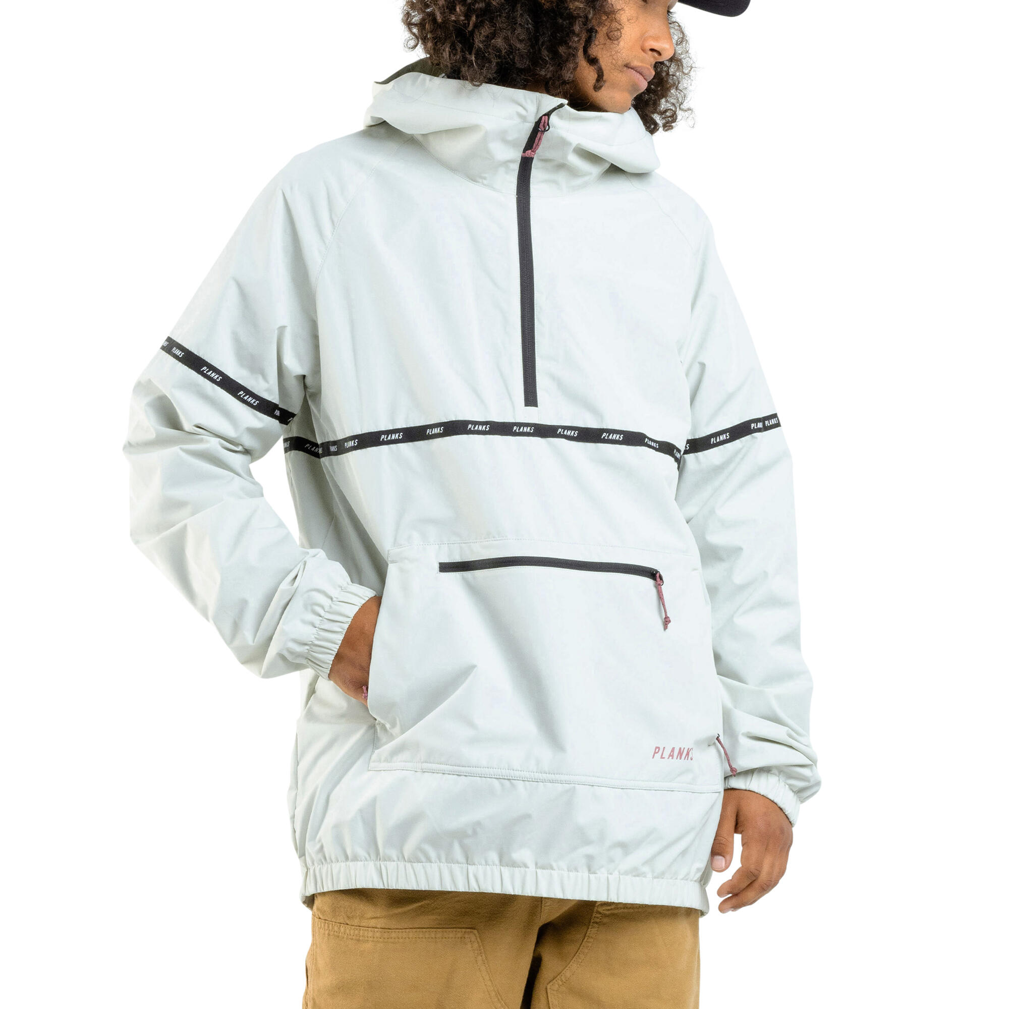 PLANKS Planks Unisex Gateway Smock Anorak Ski Jacket in Bone Waterproof Sport Snow Coat