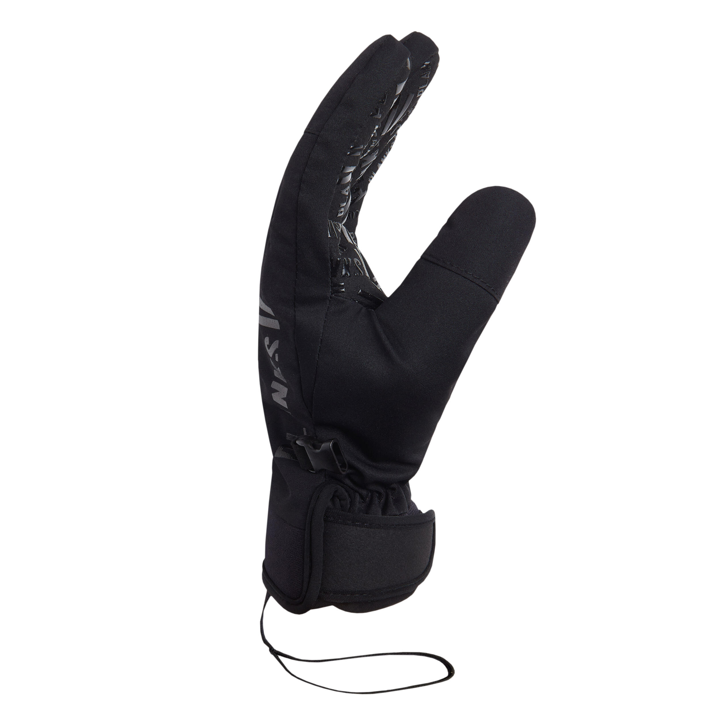 Planks High Times Unisex Insulated Pipe Ski Gloves in Black with Print Palm 2/2