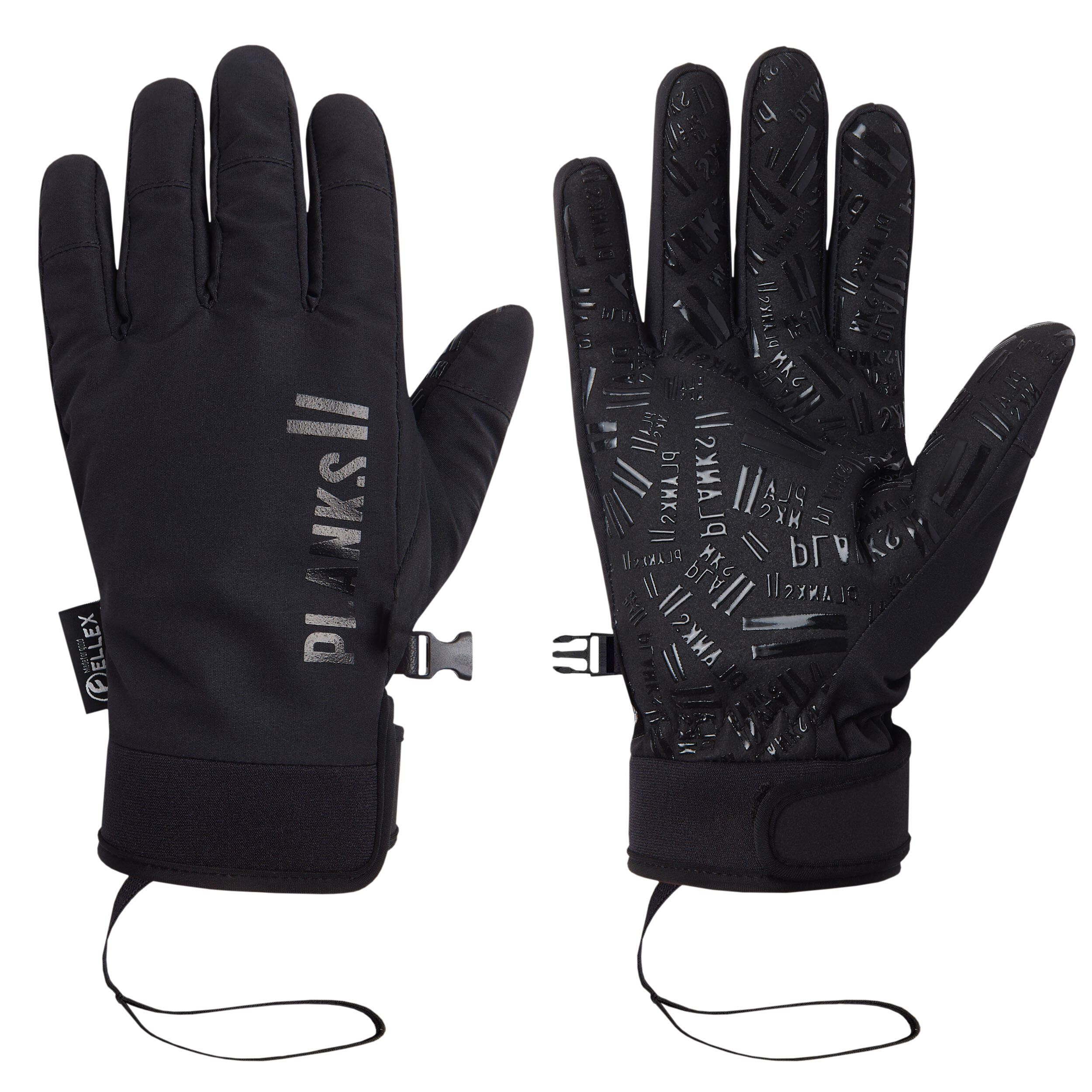 PLANKS Planks High Times Unisex Insulated Pipe Ski Gloves in Black with Print Palm