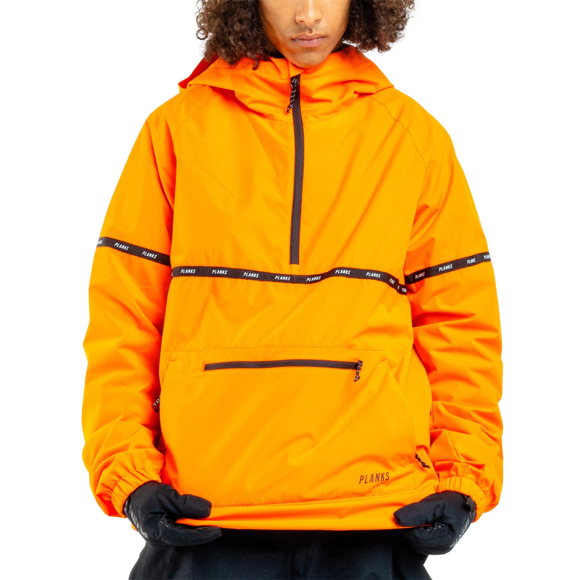 PLANKS Planks Unisex Gateway Smock Anorak Ski Jacket in Lifeboat Orange Waterproof Coat