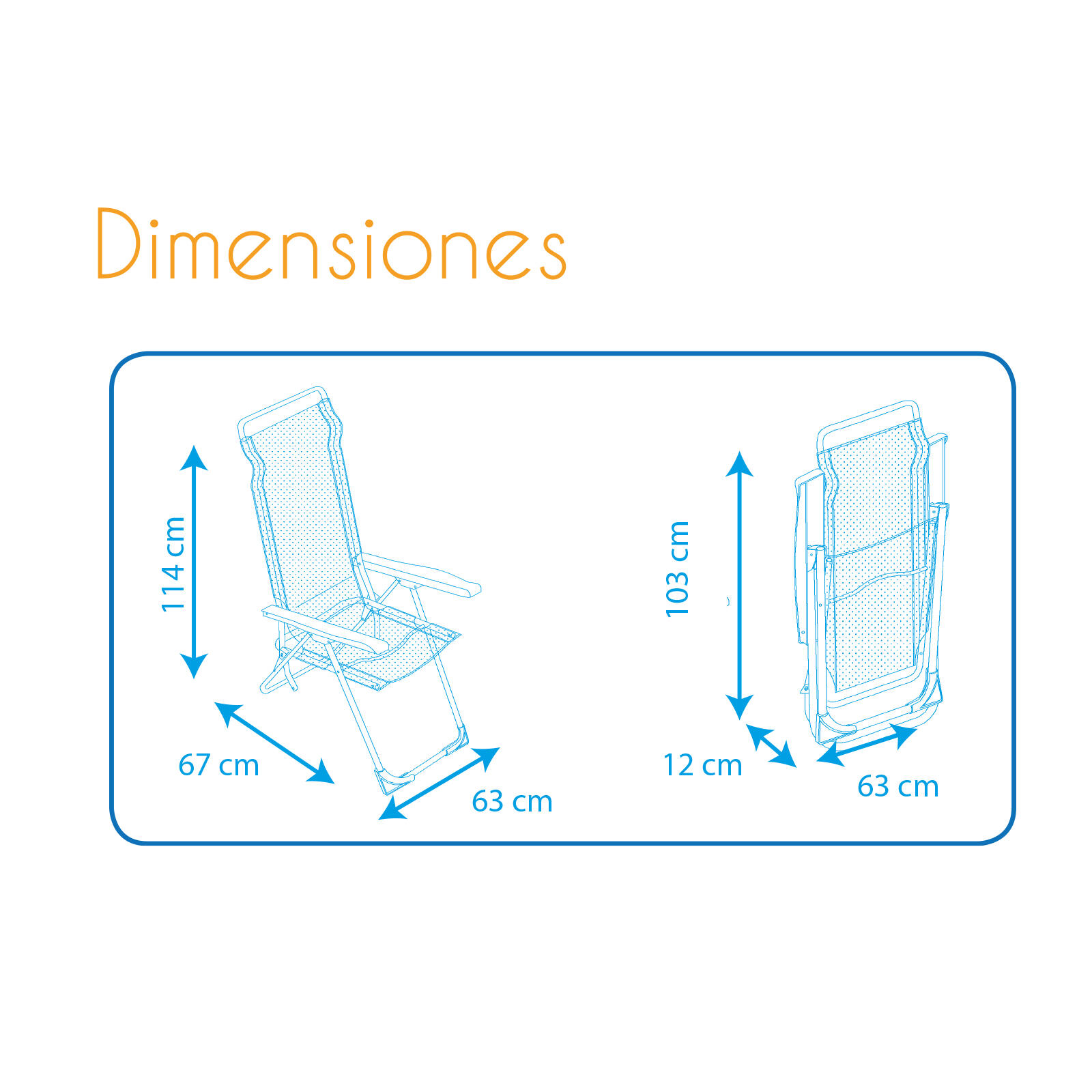 Cadeira de praia jogável Solenny 5 posições com backup anatômico 67x63x114 cm 4/5
