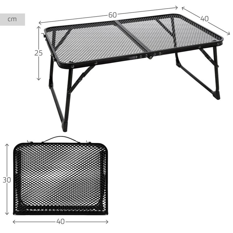 Aktive Mesa plegable pequeña camping maletín antivuelco y ultraligera negra