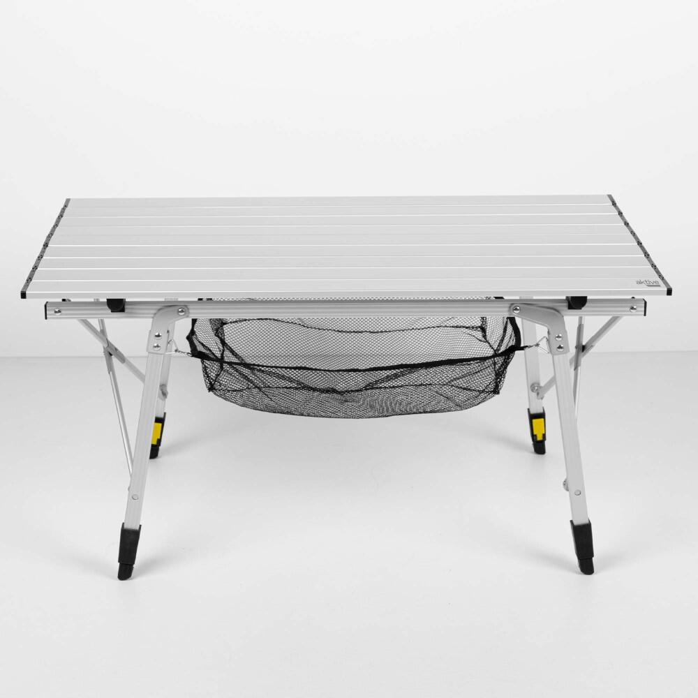 Table de camping pliante Aktive en aluminium, réglable en hauteur avec filet 6/7