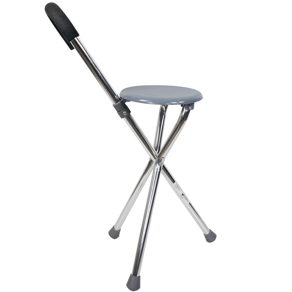 Wandelstok met opvouwbaar zitje Aluminium driepoot Kruk Tot 90 kg 2/7