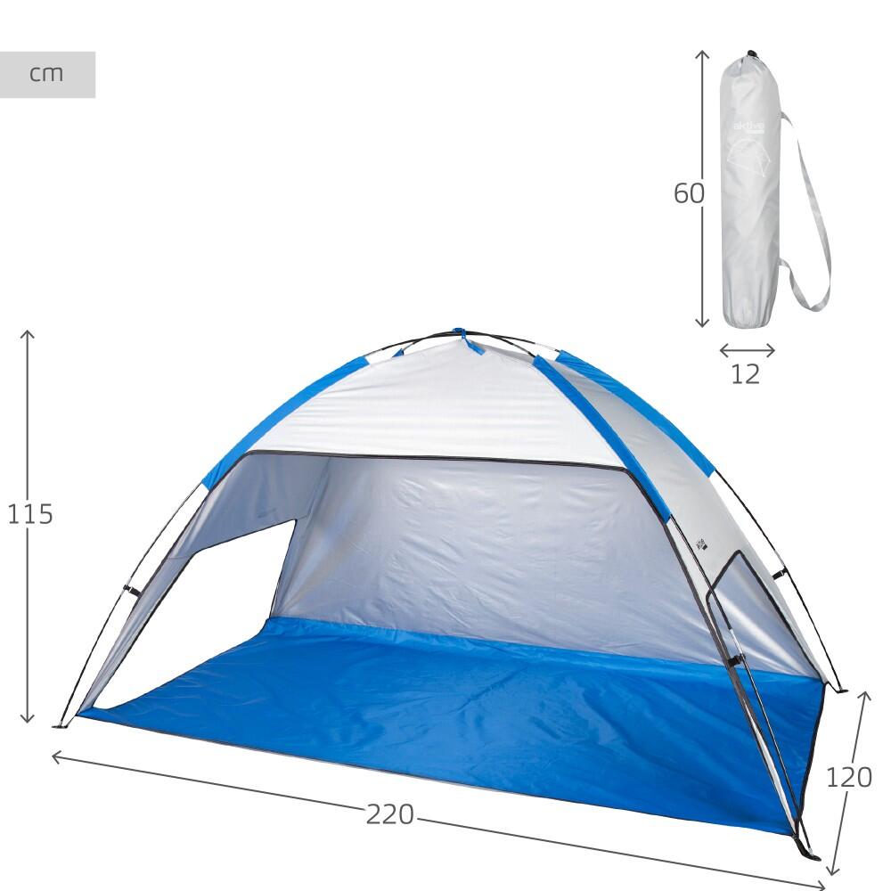 Aktive Tenda da vento e da spiaggia per 2 persone UV50 con finestre e pavimento 4/7