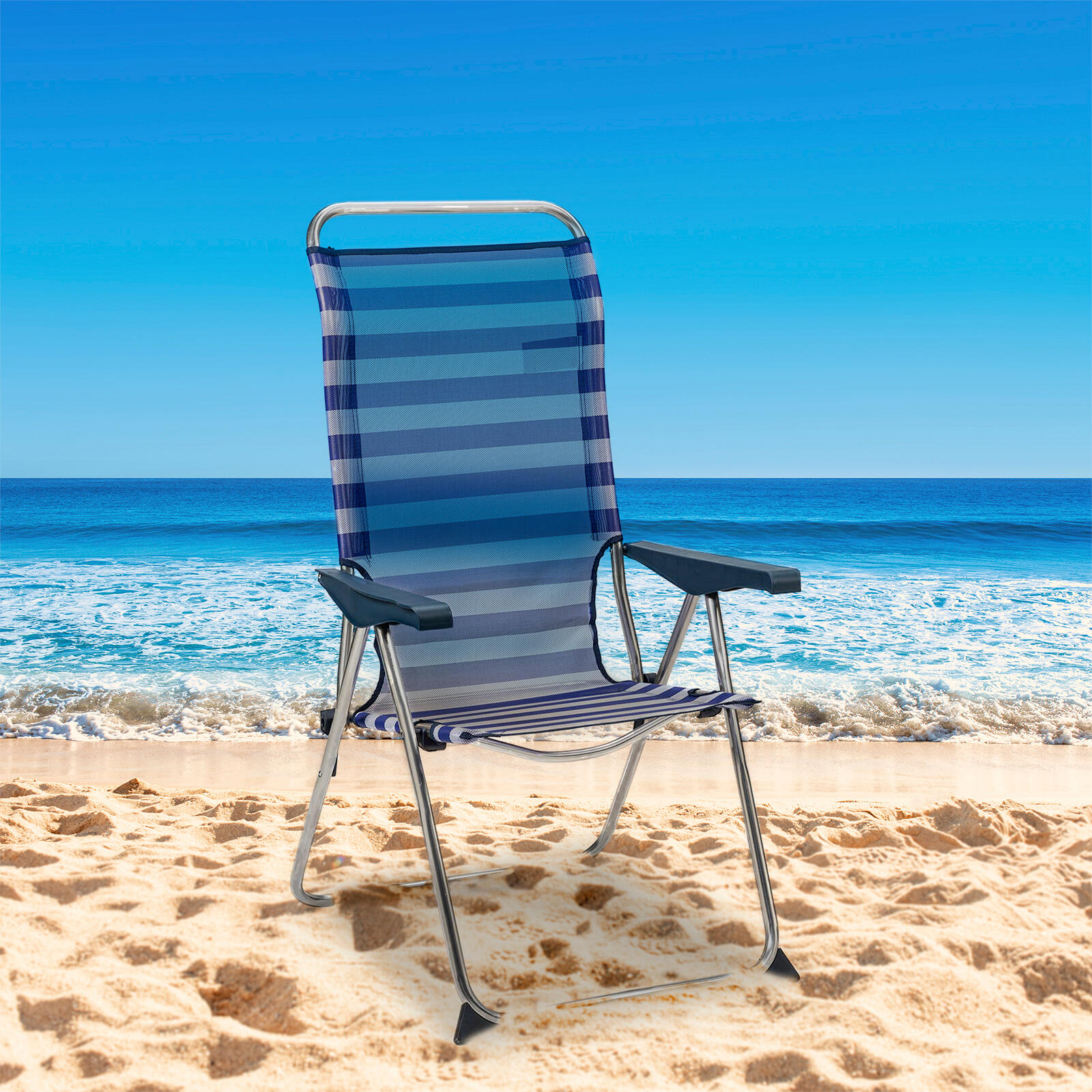 Cadeira de praia jogável Solenny 5 posições com backup anatômico 67x63x114 cm 2/5