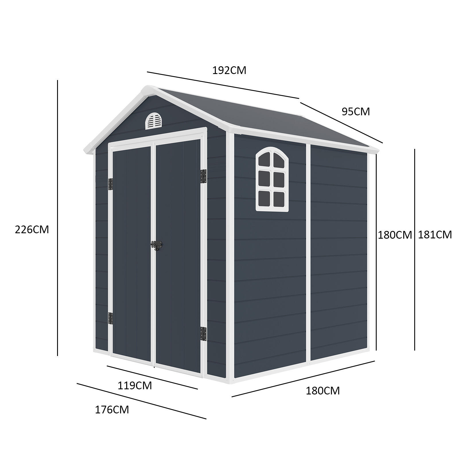 Caseta de Resina de Jardín Gardiun New Donna - 3.57 m² 190x192x226 cm Ventana La 4/5