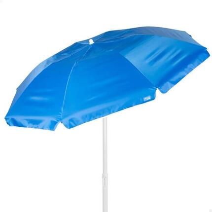 Parasol de plage compact pliable 8 mâts 180 cm bleu Aktive