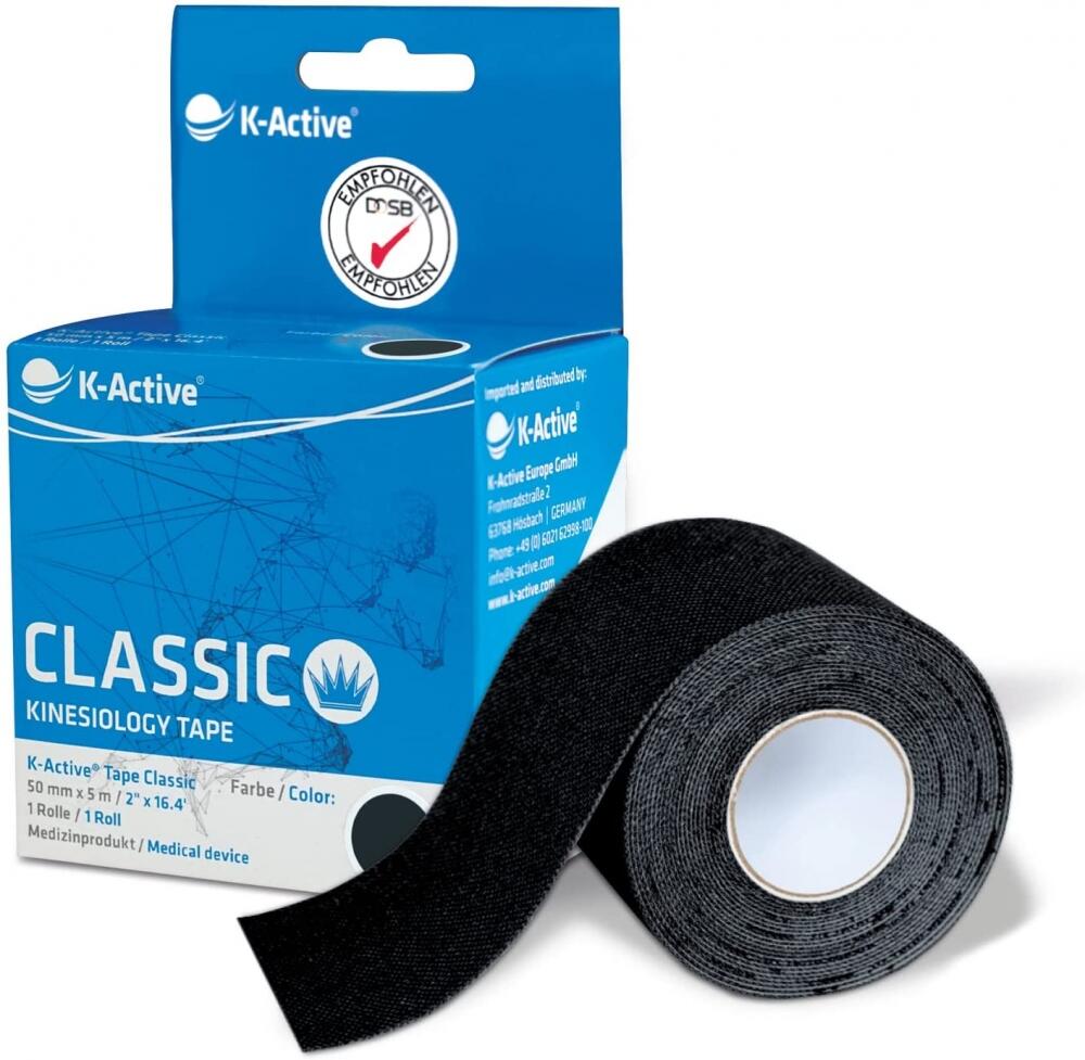 QUERALTO 1 rol Kinesiotape K-Active zwart 5cmx5m