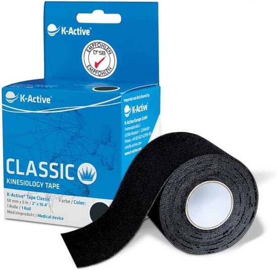 1 rouleau de Kinesiotape K-Active noir 5cmx5m