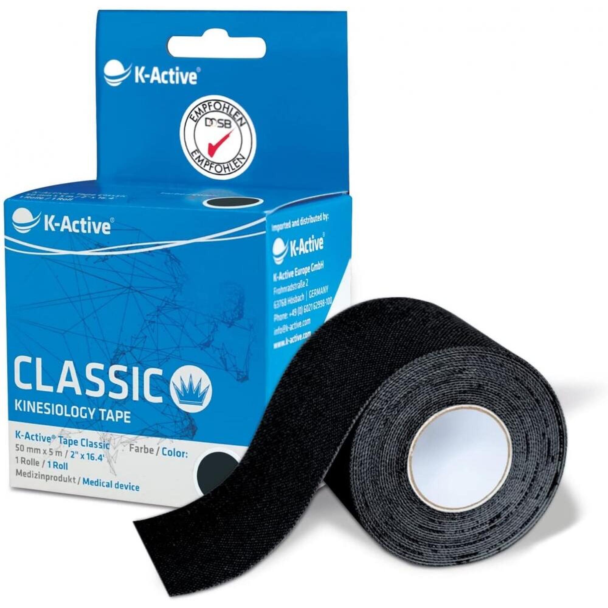 Queralto - 1 Rouleau De Kinesiotape K-active Noir 5cmx5m - Bande De Kinésiologie - Noir - No Size - Decathlon