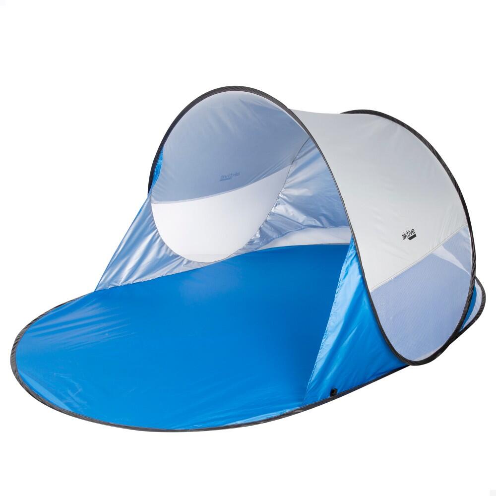Aktive - Tente De Plage Windbreak Et Pop Up Pour 2 Personnes Uv50 Avec Sol Aktive - Tente - Bleu|gris - 2 Places - Decathlon