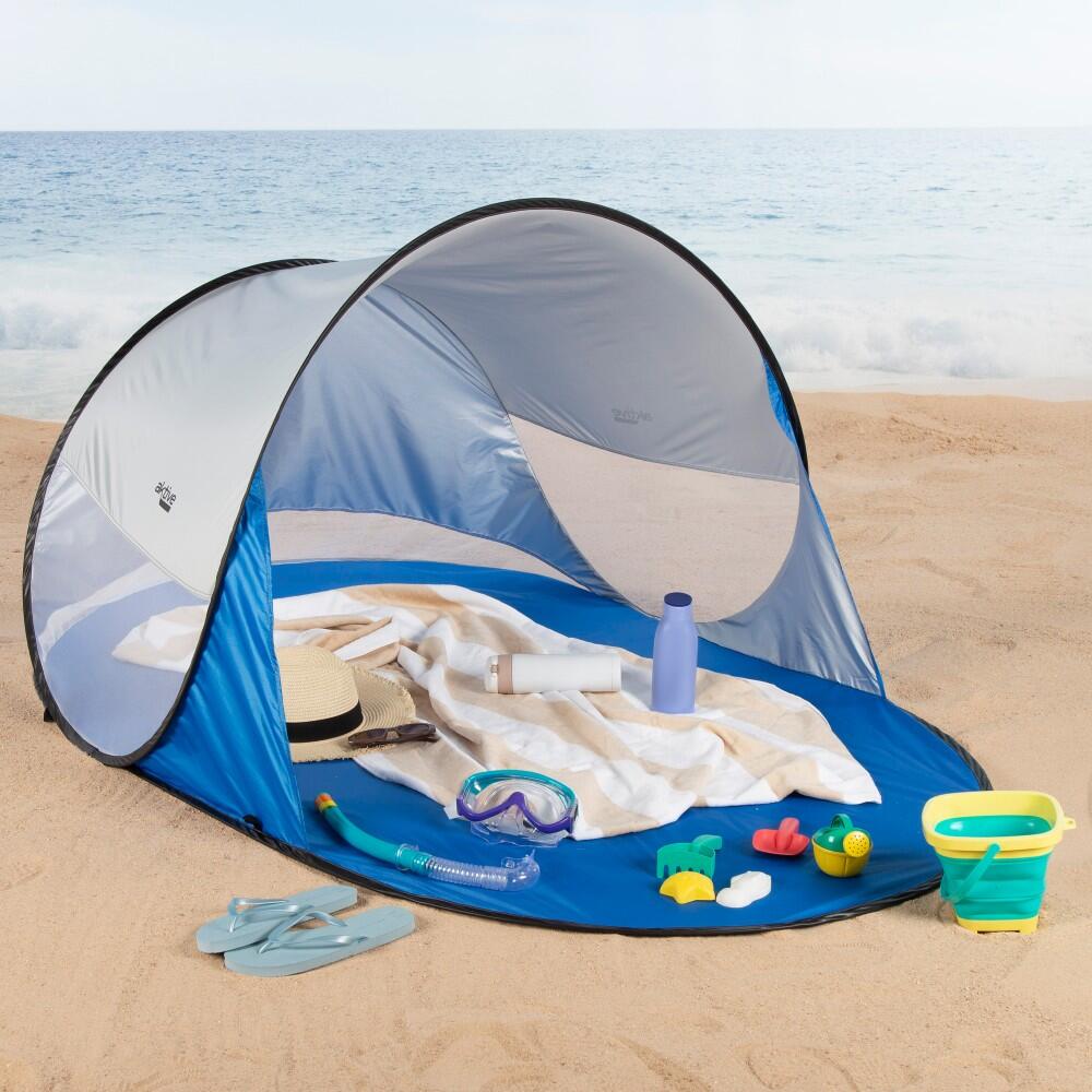 Aktive Corta-vento e tenda de praia Pop Up para 2 pessoas UV50 c/chão 3/7