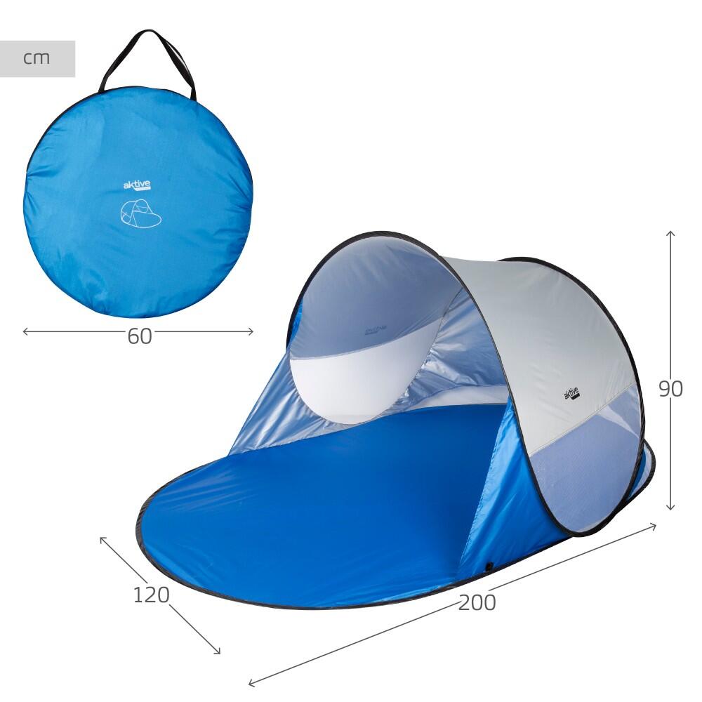 Aktive Corta-vento e tenda de praia Pop Up para 2 pessoas UV50 c/chão 4/7