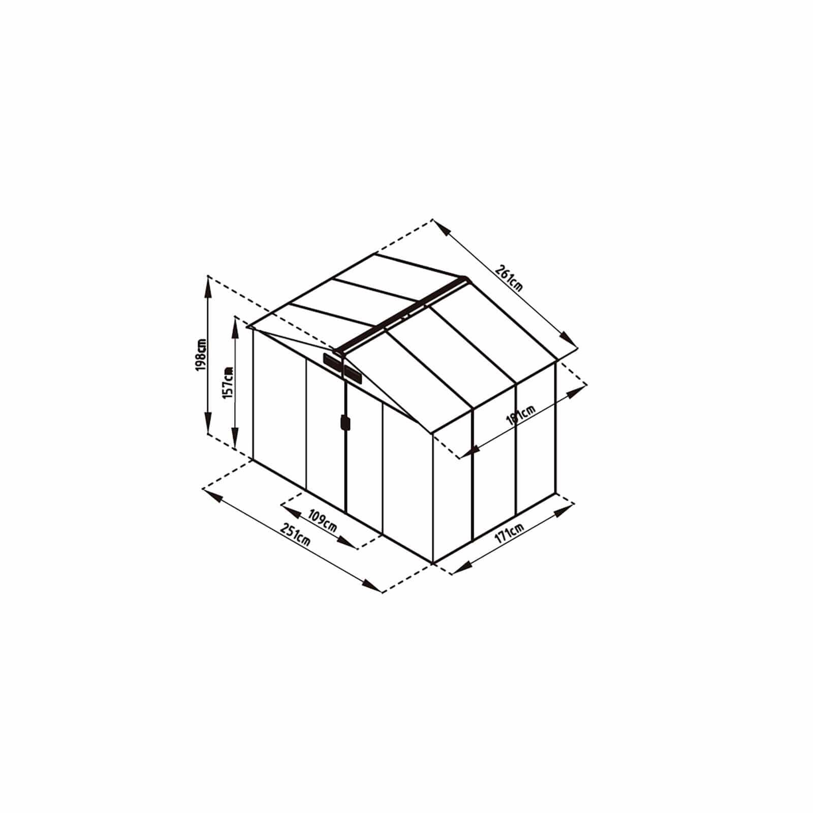 Caseta Metálica Gardiun Cambridge 4,72 m² Exterior 261x181x198 cm 4/5